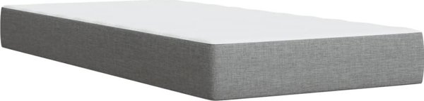 vidaXL Κρεβάτι Continental με στρώμα, ανοιχτό γκρι, ύφασμα, 80x200 cm