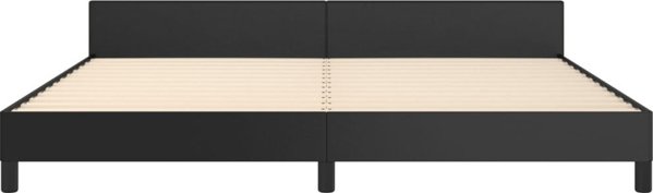 vidaXL Κρεβατοκάμαρα με κεφαλάρι, μαύρο, 200x200 cm, τεχνητό δέρμα