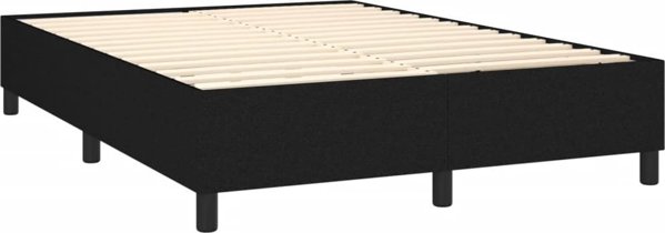 vidaXL Λουξ Κρεβάτι Με Στρώμα, Μαύρο, Ύφασμα, 140x190cm