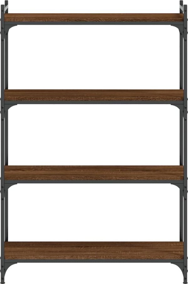 vidaXL Ράφι βιβλιοθήκης 4 επιπέδων, καφέ δρυς, 80x30x120 εκ.