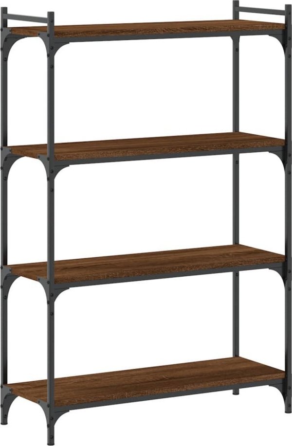 vidaXL Ράφι βιβλιοθήκης 4 επιπέδων, καφέ δρυς, 80x30x120 εκ.