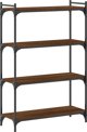 vidaXL Ράφι βιβλιοθήκης 4 επιπέδων, καφέ δρυς, 80x30x120 εκ.