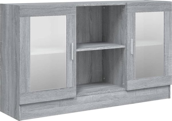 vidaXL Βιτρίνα από γκρι δρυς Sonoma, 120x30,5x70 εκ