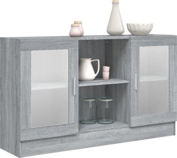 vidaXL Βιτρίνα από γκρι δρυς Sonoma, 120x30,5x70 εκ