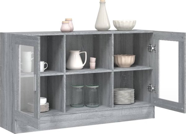 vidaXL Βιτρίνα από γκρι δρυς Sonoma, 120x30,5x70 εκ