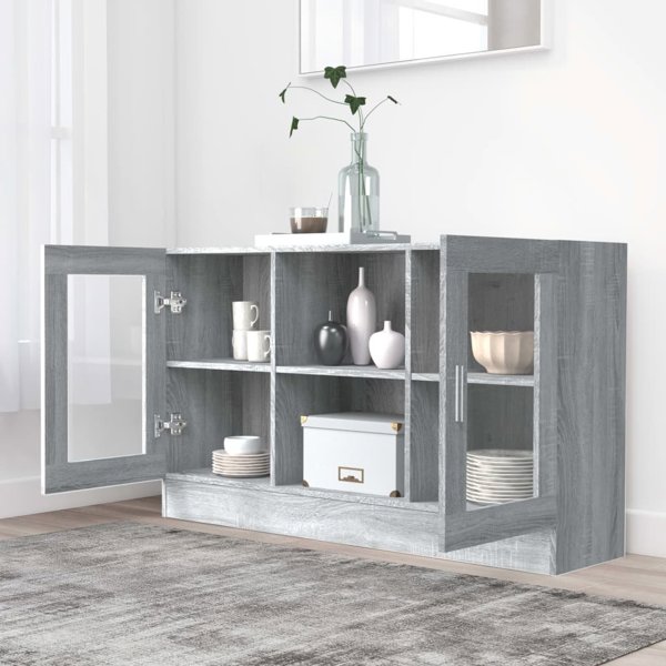 vidaXL Βιτρίνα από γκρι δρυς Sonoma, 120x30,5x70 εκ