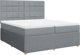vidaXL Κρεβάτι Continental με στρώμα, ανοιχτό γκρι, ύφασμα 200x200 cm