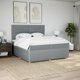 vidaXL Κρεβάτι Continental με στρώμα, ανοιχτό γκρι, ύφασμα 200x200 cm