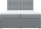 vidaXL Κρεβάτι Continental με στρώμα, ανοιχτό γκρι, ύφασμα 200x200 cm