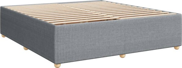 vidaXL Κρεβάτι Continental με στρώμα, ανοιχτό γκρι, ύφασμα 200x200 cm