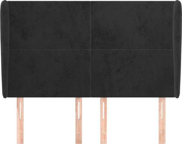 vidaXL Zaglowek uszak, czarny, 147x23x118/128 cm, aksamit