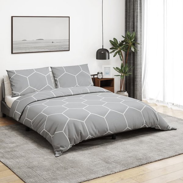 vidaXL Σετ σεντονιών γκρι 200x200 cm βαμβάκι