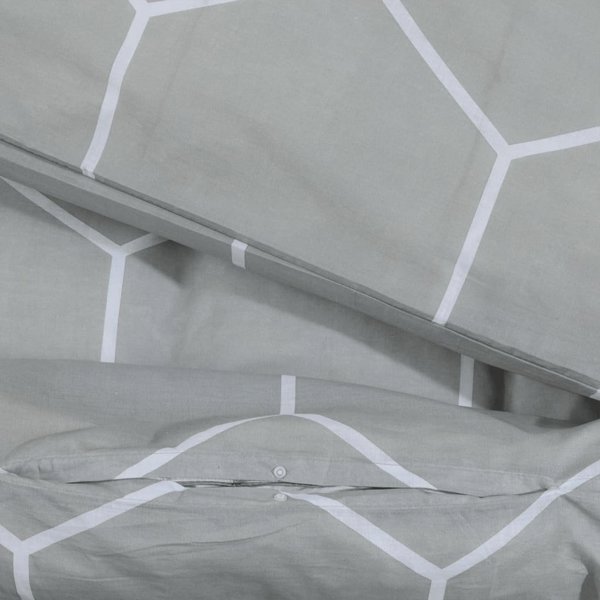 vidaXL Σετ σεντονιών γκρι 200x200 cm βαμβάκι