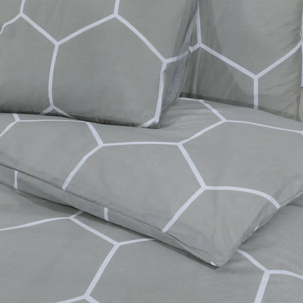vidaXL Σετ σεντονιών γκρι 200x200 cm βαμβάκι