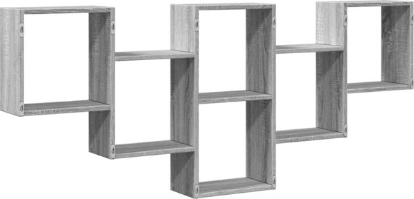 vidaXL Ράφι τοίχου γκρι δρυός Sonoma 159x18x66 εκ.