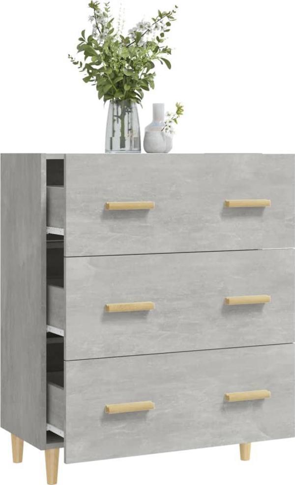 vidaXL Κομότα, γκρι σκουριά, 70x34x90 εκ, από ξυλώδες υλικό