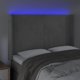 vidaXL Επένδυση κεφαλής κρεβατιού με LED, ανοιχτό γκρι, 147x16x118/128 cm, βελούδο