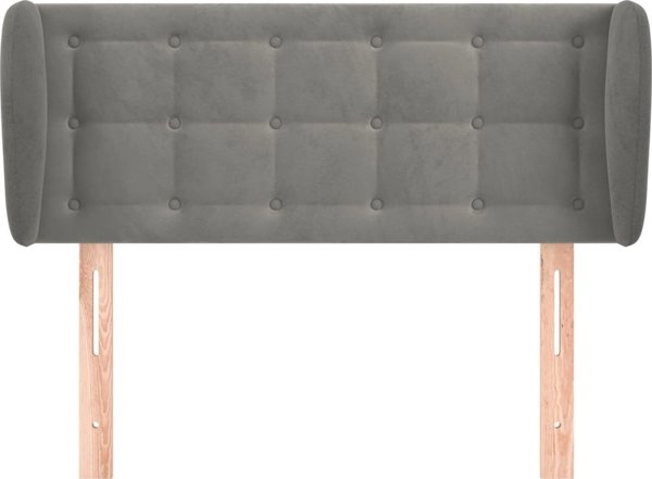 vidaXL Zaglok uszak, jasnoszary, 93x23x78/88 cm, aksamitny