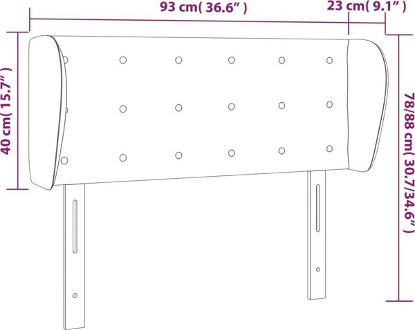 vidaXL Zaglok uszak, jasnoszary, 93x23x78/88 cm, aksamitny