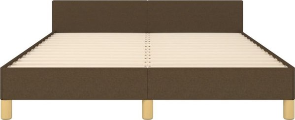 vidaXL Rama κρεβατιού με κεφαλάρι, σκούρο καφέ, 140x190 εκ., υφασμάτινη επένδυση