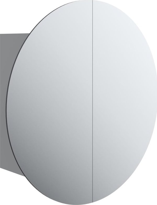 vidaXL Szafka lazienkowa z lustrem i LED, szary, 47x47x17,5 cm