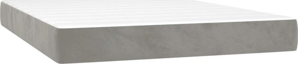 vidaXL Υπερυψωμένο Κρεβάτι με Στρώμα και LED, Γκρι 140x200cm, Βελούδο