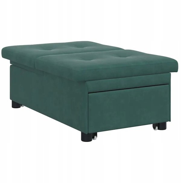 vidaXL καναπές-κρεβάτι σκούρο πράσινο 194 x 67 x 82 cm βελούδο