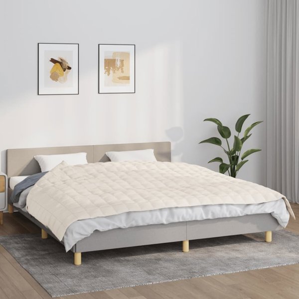 vidaXL Βάρος κουβέρτα, εκρού, 155x220 cm, 7 kg, ύφασμα