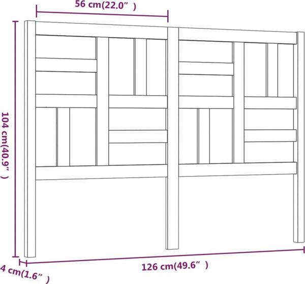 vidaXL Κεφαλάρι Κρεβατιού, Λευκό, 126x4x104 cm, Μασίφ Πεύκο