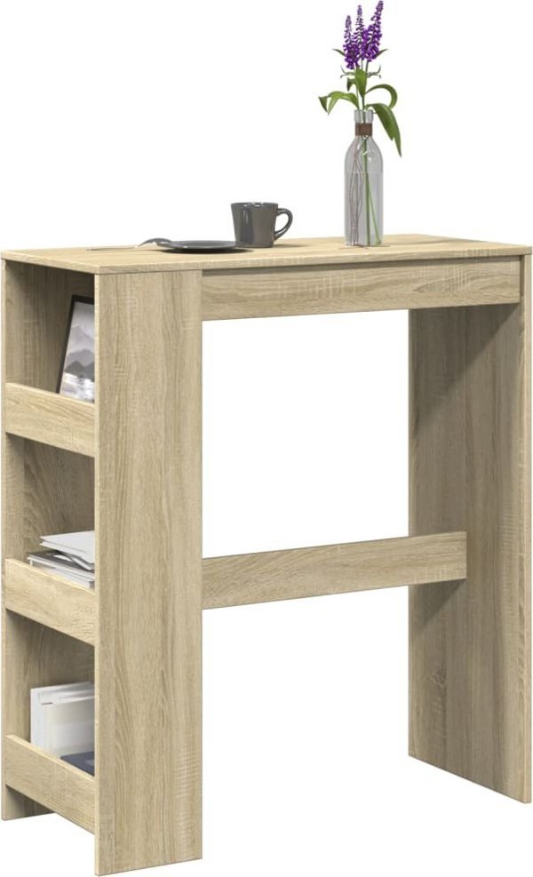 vidaXL μπαρ τραπέζι με διαχωριστικά, δρυς sonoma, 90x40x103,5 εκ.