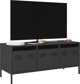 vidaXL Szafka RTV, czarna, 101,5x39x43,5 cm, stal walcowana na zimno