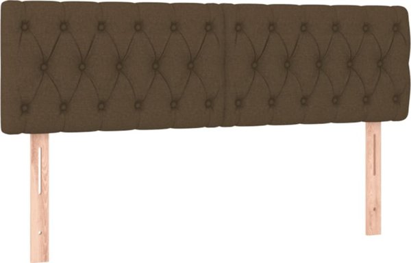 vidaXL Zaglowki do lozka, 2 szt, ciemnobrazowe, 72x7x78/88 cm, tkanina