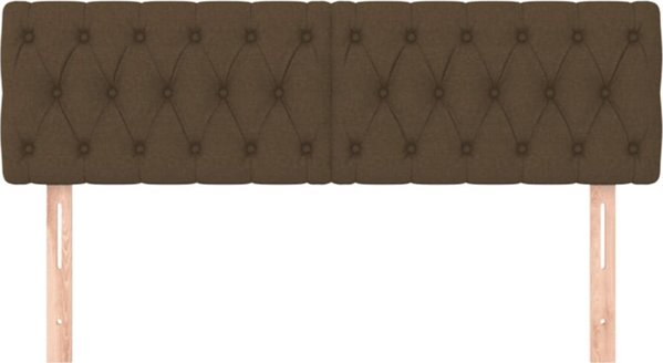 vidaXL Zaglowki do lozka, 2 szt, ciemnobrazowe, 72x7x78/88 cm, tkanina