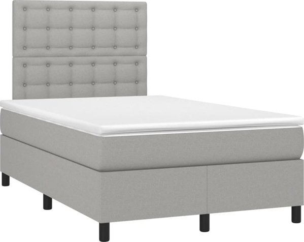 vidaXL Lowzko kontynentalne z materacem jasnoszare tkanina 120x200 cm