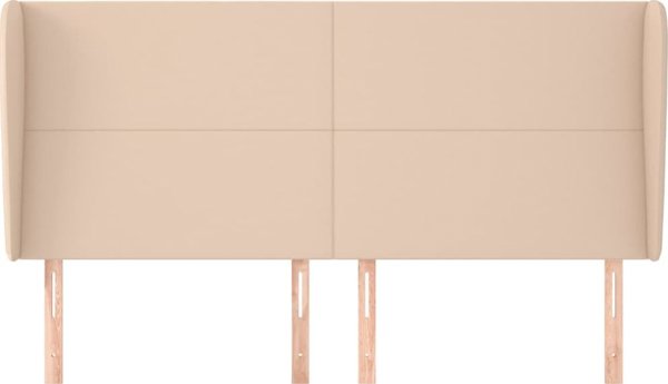 vidaXL Zaglohek uszak, cappuccino, 183x23x118/128 cm, τεχνητό δέρμα
