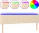 vidaXL Zaglowek do lozka me to LED, kremowy, 200x5x78/88 cm, tkanina
