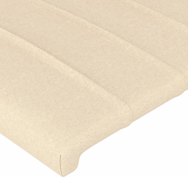 vidaXL Zaglowek do lozka me to LED, kremowy, 200x5x78/88 cm, tkanina