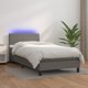 vidaXL Λουτζκο Κοντινεντάλνε με στρώμα και LED, γκρι οικοδέρμα 100x200 cm