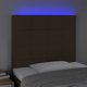 vidaXL Κεφαλάρι κρεβατιού με LED, σκούρο καφέ, 100x5x118/128 cm, ύφασμα