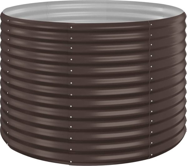 vidaXL Γλάστρα κήπου από ατσάλι με πούδρα, 100x100x68 εκ., καφέ