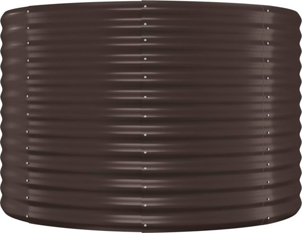 vidaXL Γλάστρα κήπου από ατσάλι με πούδρα, 100x100x68 εκ., καφέ