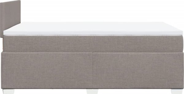 vidaXL Lozko kontynentalne z materacem, taupe, tkanina, 120x200 cm