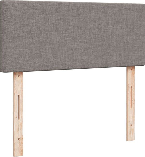 vidaXL Lozko kontynentalne z materacem, taupe, tkanina, 120x200 cm