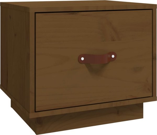 vidaXL Szafka nocna, μπεζ καφέ, 40x34x35 εκ, μασίφ πεύκο