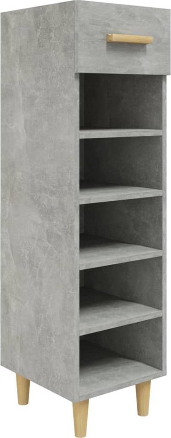 vidaXL Ντουλάπι παπουτσιών, γκρι μπετόν, 30x35x105 εκ.
