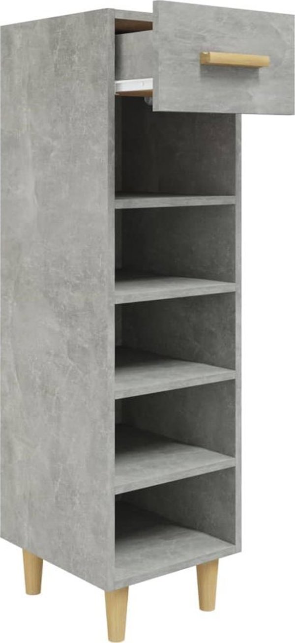 vidaXL Ντουλάπι παπουτσιών, γκρι μπετόν, 30x35x105 εκ.