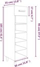 vidaXL Ντουλάπι παπουτσιών, γκρι μπετόν, 30x35x105 εκ.