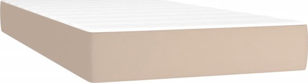 vidaXL Κρεβάτι Continental με στρώμα, cappuccino, δερματίνη, 80x200 cm