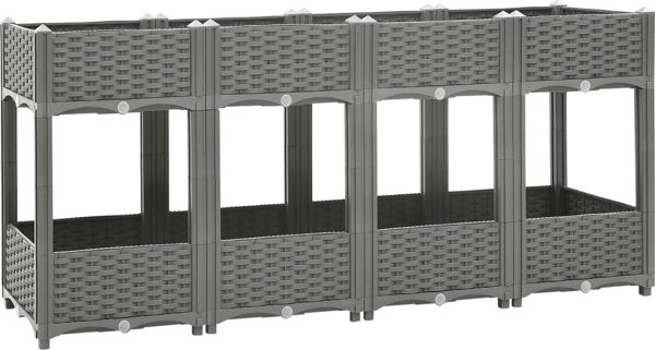 vidaXL Γλάστρα για ανυψωμένο παρτέρι, 160x40x71 εκ, πολυπροπυλένιο