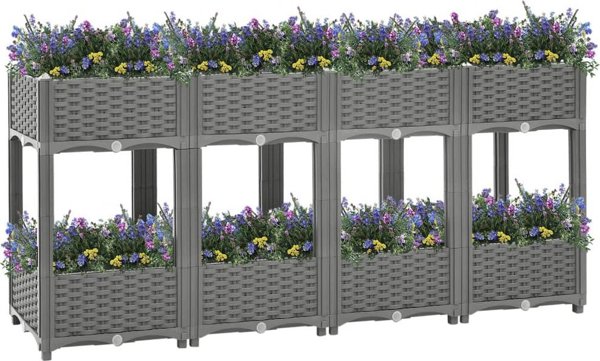 vidaXL Γλάστρα για ανυψωμένο παρτέρι, 160x40x71 εκ, πολυπροπυλένιο